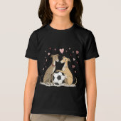 Galgos with soccer ball for Valentine's Day Tri-Blend Shirt (Voorkant)