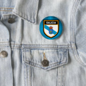 Galicia Flag Ronde Button 5,7 Cm (In situ)