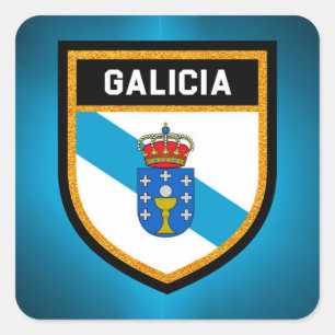 Galicia Flag Vierkante Sticker