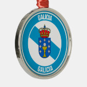 Galicia Round Emblem Metalen Ornament (Rechts)