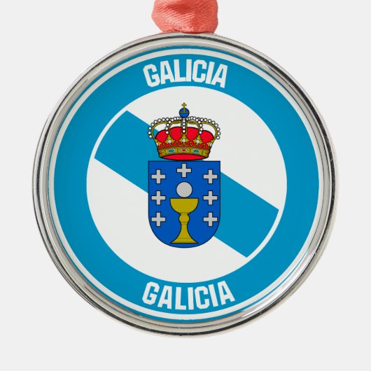 Galicia Round Emblem Metalen Ornament (Voorkant)