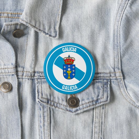 Galicia Round Emblem Ronde Button 7,6 Cm (In situ)
