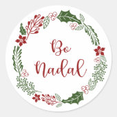 Galicië Merry Kerstmis, Bo Nadal Ronde Sticker (Voorkant)