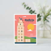 Galicië Spanje Kunst Vintage Reizen Illustratie Briefkaart (Staand voorkant)