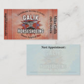 Galik Horseshoeing Afsprakenkaartje (Voorkant / Achterkant)