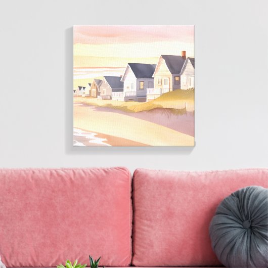 Galilea bij het Zee | Rhode Island Beach Waterverf Canvas Afdruk (Insitu (Woonkamer))