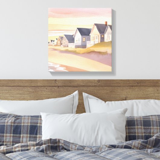 Galilea bij het Zee | Rhode Island Beach Waterverf Canvas Afdruk (Insitu (Slaapkamer))