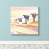 Galilea bij het Zee | Rhode Island Beach Waterverf Canvas Afdruk (Insitu (Houten vloer))