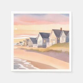 Galilee aan de Zee | Rhode Island Strand Waterverf Servet
