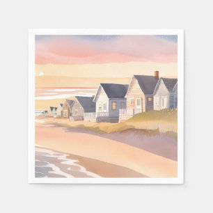 Galilee aan de Zee   Rhode Island Strand Waterverf Servet
