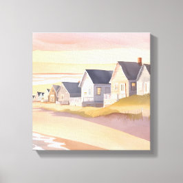 Galilee by the Zee | Rhode Island Strand Watercolo Canvas Afdruk