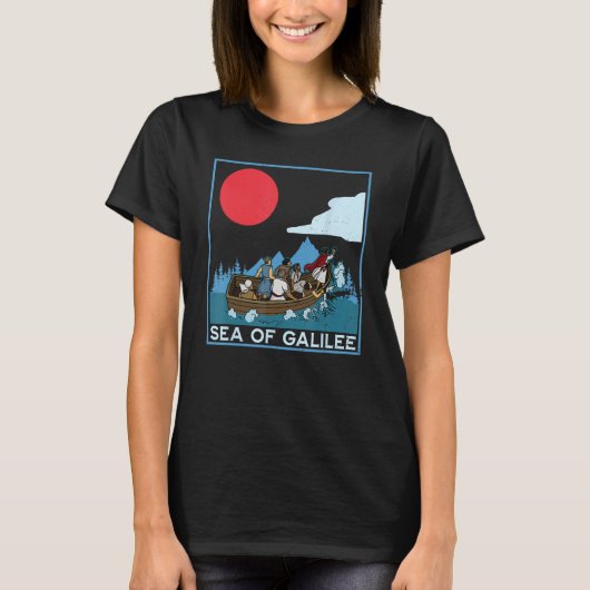 Galilee seas storms religious Christians Christian T-shirt (Voorkant)
