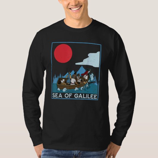 Galilee seas storms religious Christians Christian T-shirt (Voorkant)