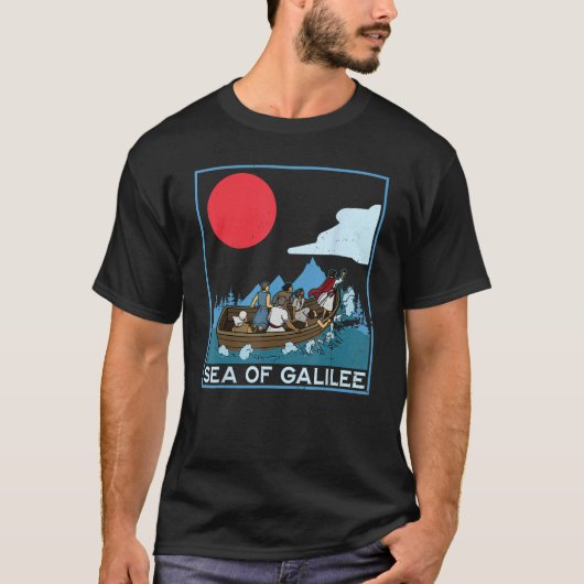 Galilee seas storms religious Christians Christian T-shirt (Voorkant)