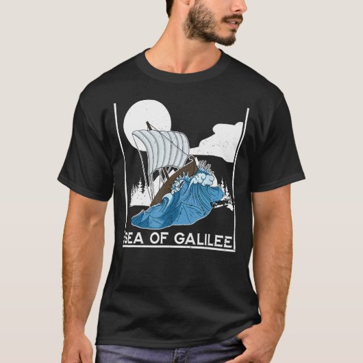Galilee seas storms religious Christians Christian T-shirt (Voorkant)