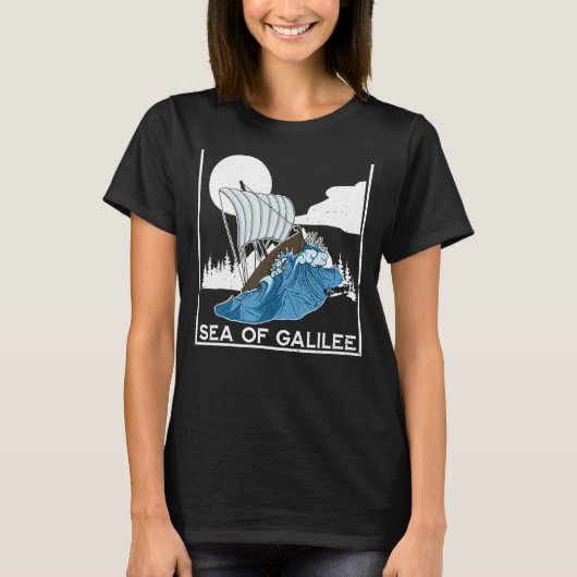 Galilee seas storms religious Christians Christian T-shirt (Voorkant)