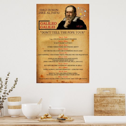 Galileo 1632 Heresy Tour Poster (Keuken)