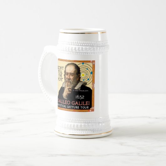 Galileo 1632 Lecture Tour Beer Stein Bierpul (Voorkant links)