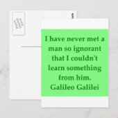 Galileo-citaat Briefkaart (Voorkant / Achterkant)