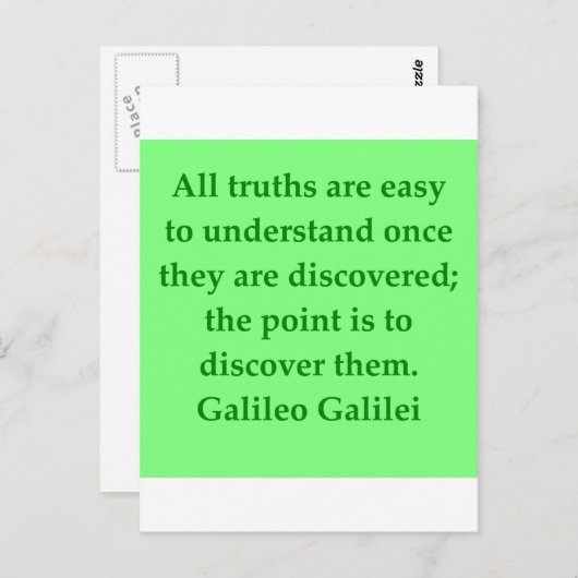 Galileo-citaat Briefkaart (Voorkant / Achterkant)