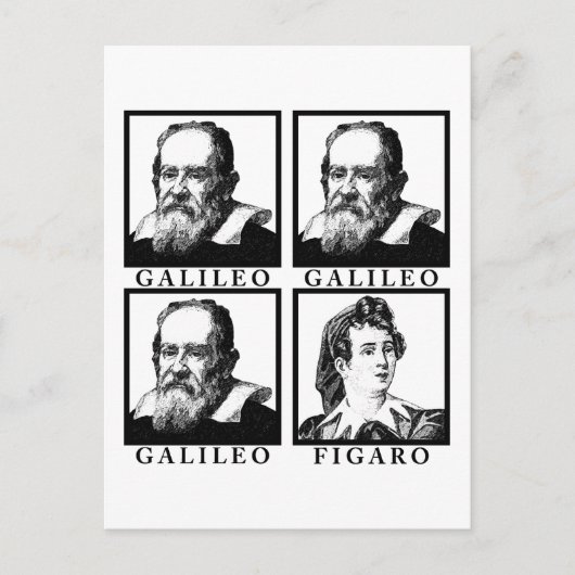 Galileo Figaro BW Briefkaart (Voorkant)
