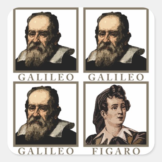 Galileo Figaro Vierkante Sticker (Voorkant)