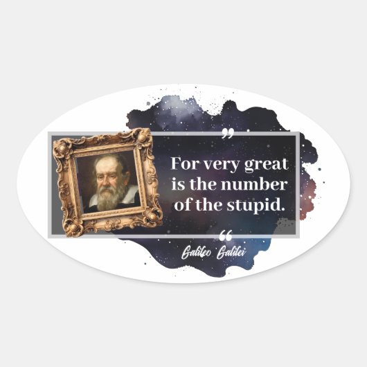 Galileo Galilei Groot aantal van de dommen Ovale Sticker (Voorkant)