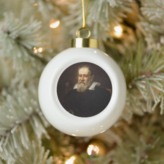 Galileo Galilei: vader van wetenschap & astronomie Keramische Bal Ornament (Boom)