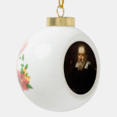 Galileo Galilei: vader van wetenschap & astronomie Keramische Bal Ornament (Links)
