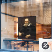 Galileo Galilei: vader van wetenschap & astronomie Raamsticker (Cafe Raam)