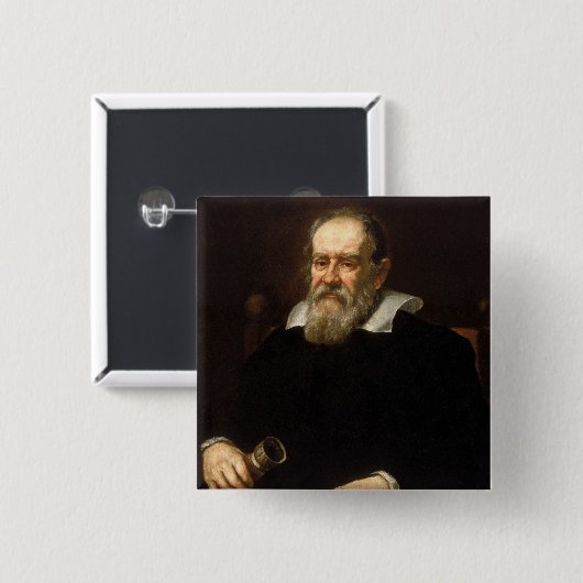 Galileo Galilei: vader van wetenschap & astronomie Vierkante Button 5,1 Cm (Voorkant /achterkant)