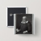 Galileo Galilei Vierkante Button 5,1 Cm (Voorkant /achterkant)