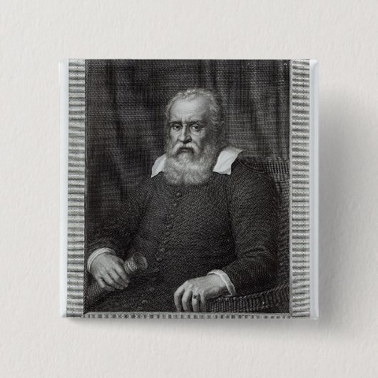 Galileo Galilei Vierkante Button 5,1 Cm (Voorkant)