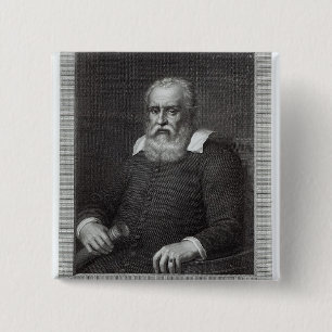 Galileo Galilei Vierkante Button 5,1 Cm