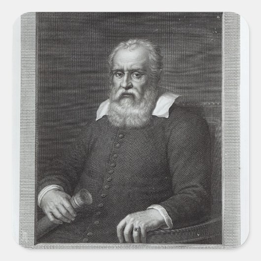 Galileo Galilei Vierkante Sticker (Voorkant)