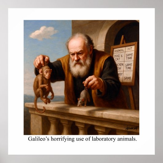 Galileo's verschrikkelijk gebruik van proefdieren. poster (Voorkant)
