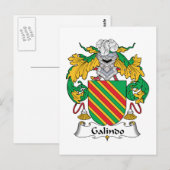 Galindo Family Crest Briefkaart (Voorkant / Achterkant)