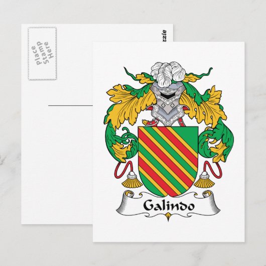 Galindo Family Crest Briefkaart (Voorkant / Achterkant)