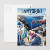 Galini Café, Oia Griekenland Briefkaart (Voorkant / Achterkant)
