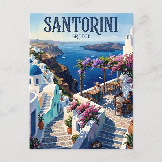 Galini Café, Oia Griekenland Briefkaart (Voorkant)