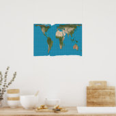 Gall Peters Projectie Wereldkaart Poster (Keuken)