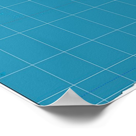 Gall Peters Projectie Wereldkaart Poster (Hoek)