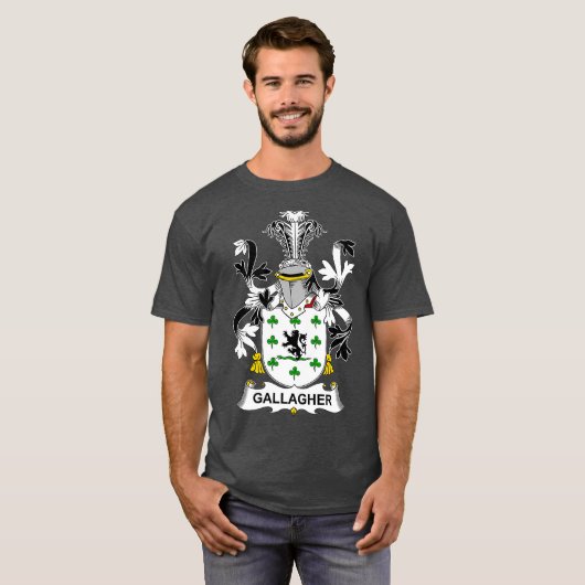 Gallagher Coat of Arms Family Crest T-shirt (Voorkant volledig)