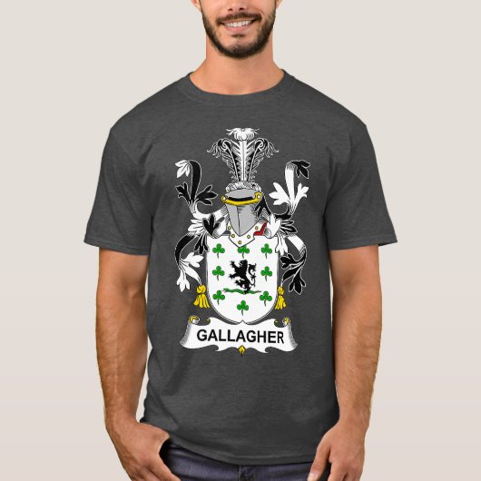 Gallagher Coat of Arms Family Crest T-shirt (Voorkant)