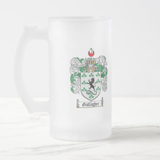 GALLAGHER FAMILIE CREST - GALLAGHER COAT WAPENS MATGLAS BIERPUL (Links)