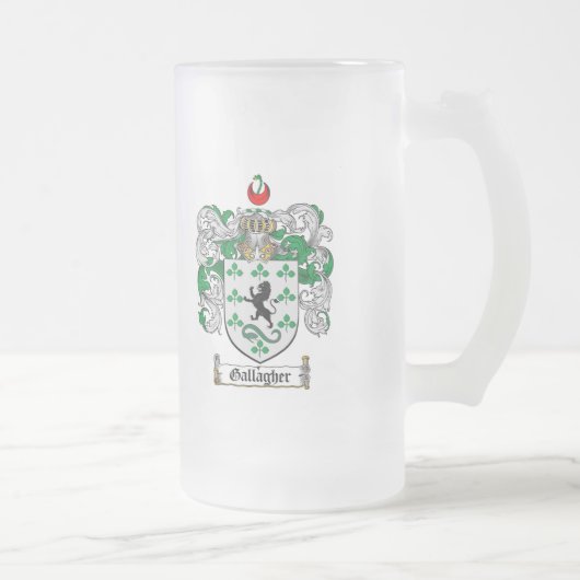 GALLAGHER FAMILIE CREST - GALLAGHER COAT WAPENS MATGLAS BIERPUL (Rechts)
