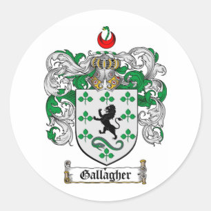 GALLAGHER FAMILIE CREST - GALLAGHER COAT WAPENS RONDE STICKER