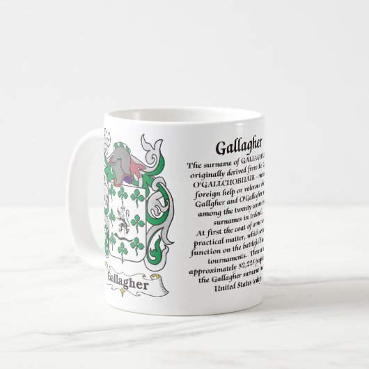 Gallagher Family Coat of Arms mok (Voorkant links)