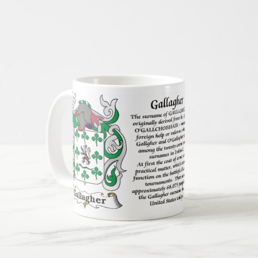 Gallagher Family Coat of Arms Mok (Voorkant links)