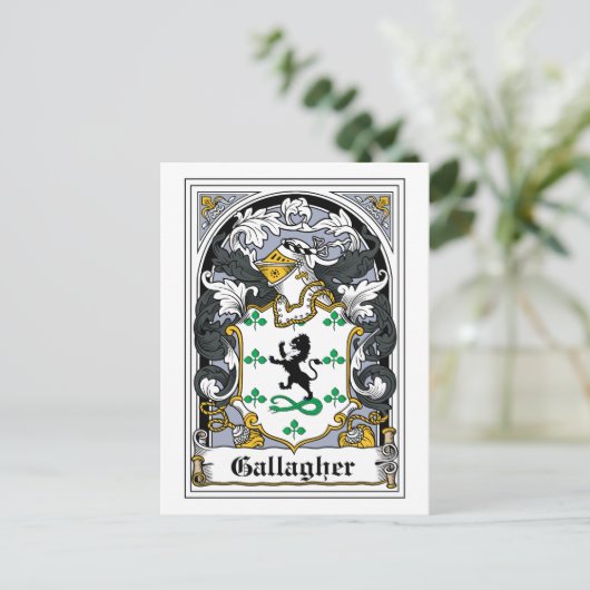 Gallagher Family Crest Briefkaart (Staand voorkant)